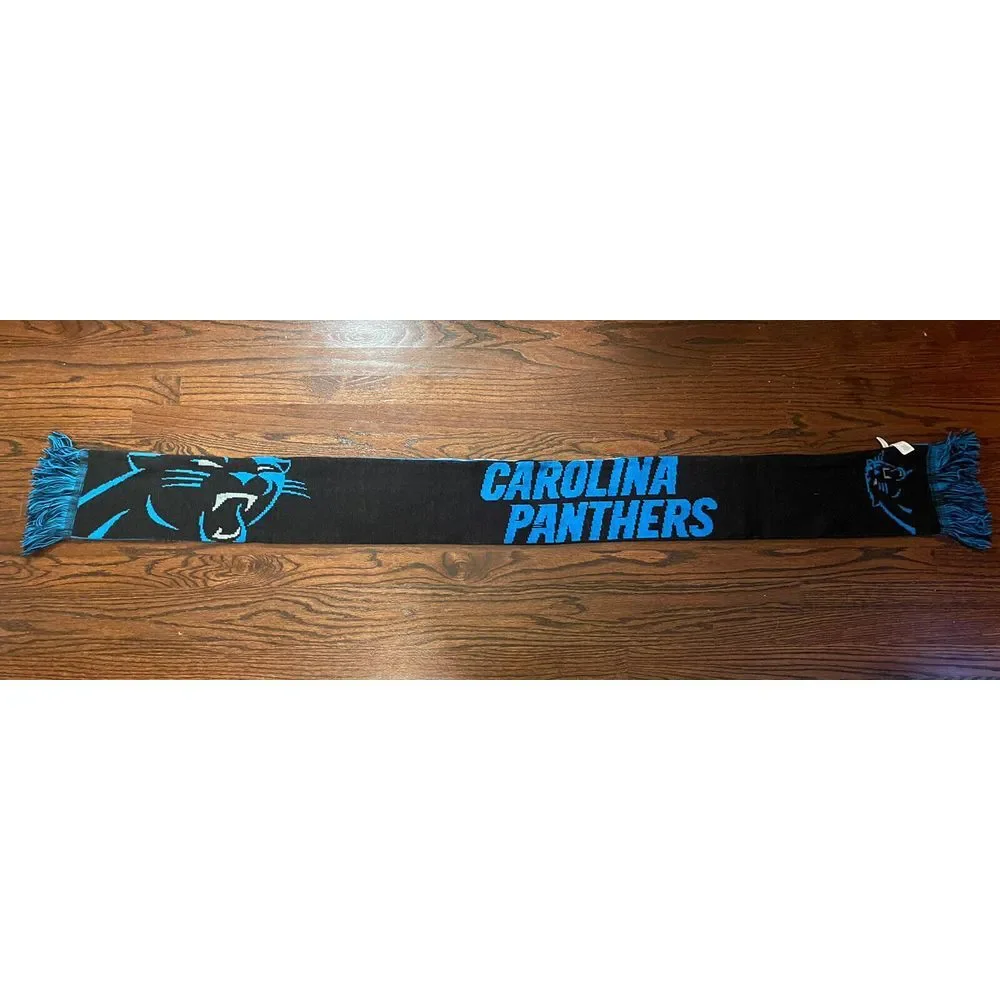 Carolina Panthers NFL‎ Scarf Double Sided Logo Forever Collectibles Black Blue